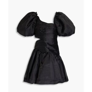 aje black puff sleeve dress Joan Mini In Colour Size 4 Maxi dress Color:Ocean yellow dress Women's Black Coats & from shoulder